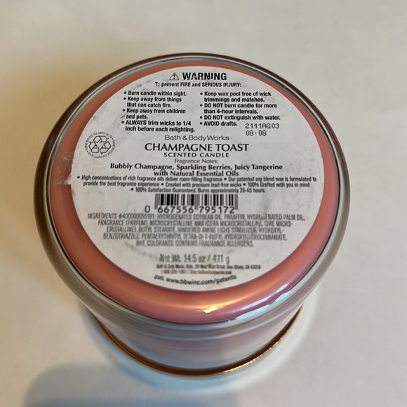 New Bath & Body Works Champagne Toast Scented Candle - Picture 6 of 8